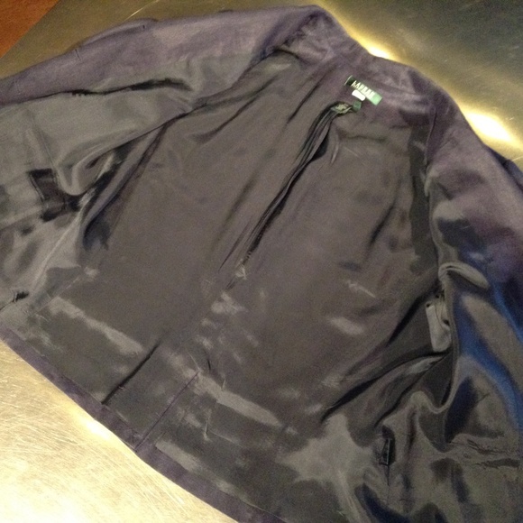 LRL Ralph Lauren 100% Linen Blazer Women’s 16 Dark Navy Blue 3 Button Lined - Picture 10 of 12